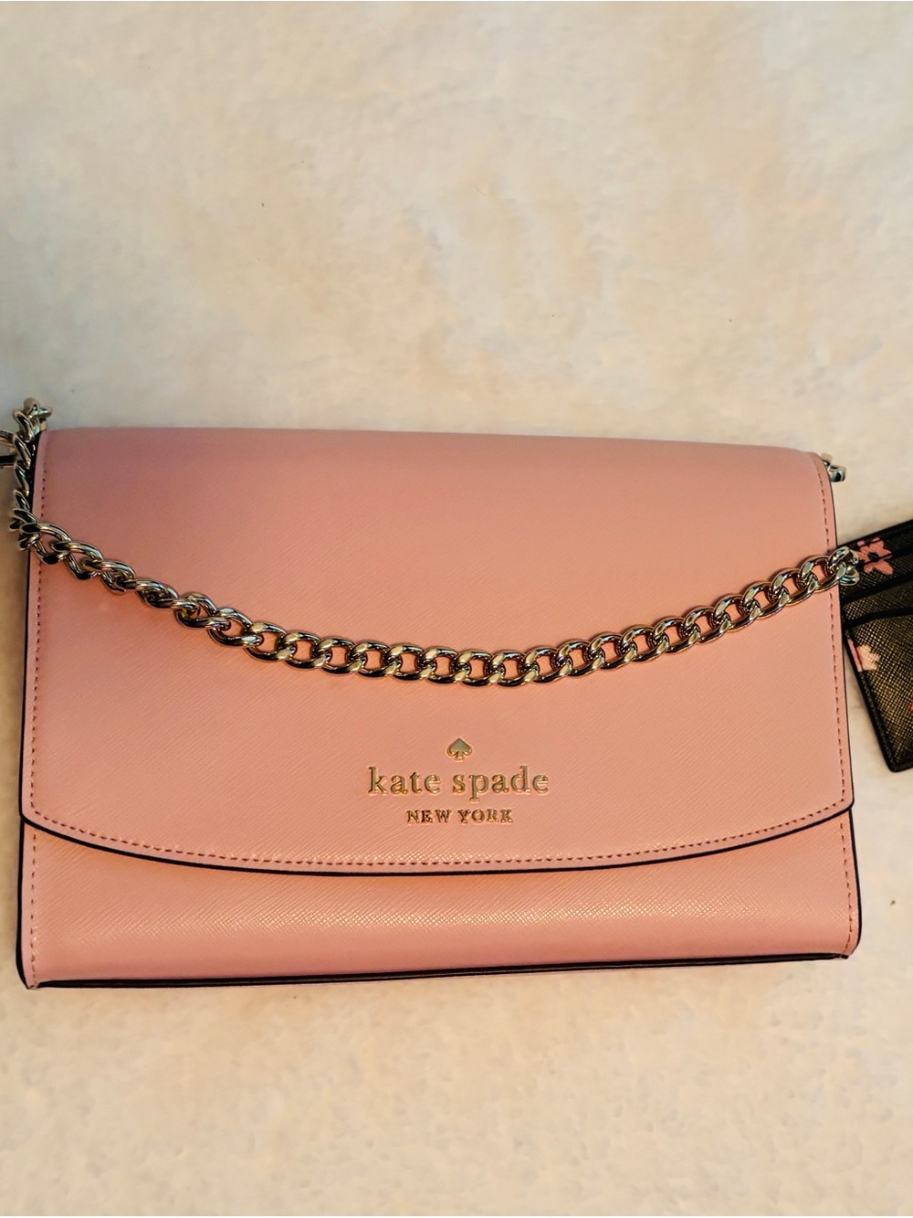 kate spade Pink Saffiano Chain Crossbody Bag